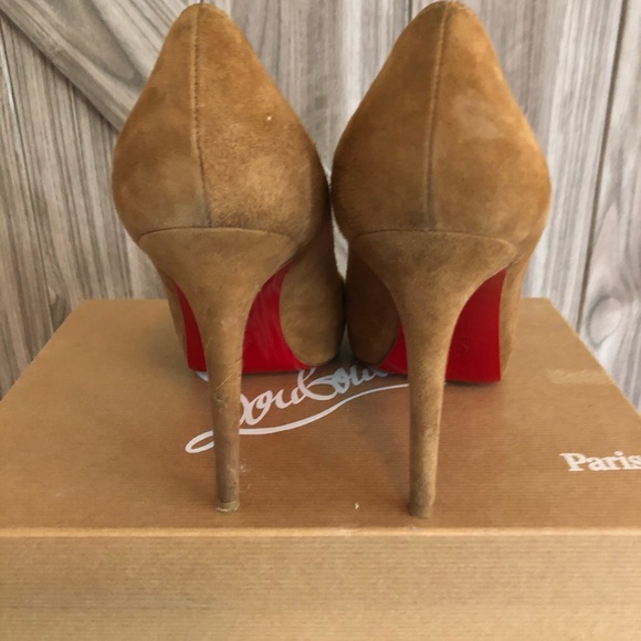Christian Louboutin New Declic 120 Suede Camel - Picture 3 of 8